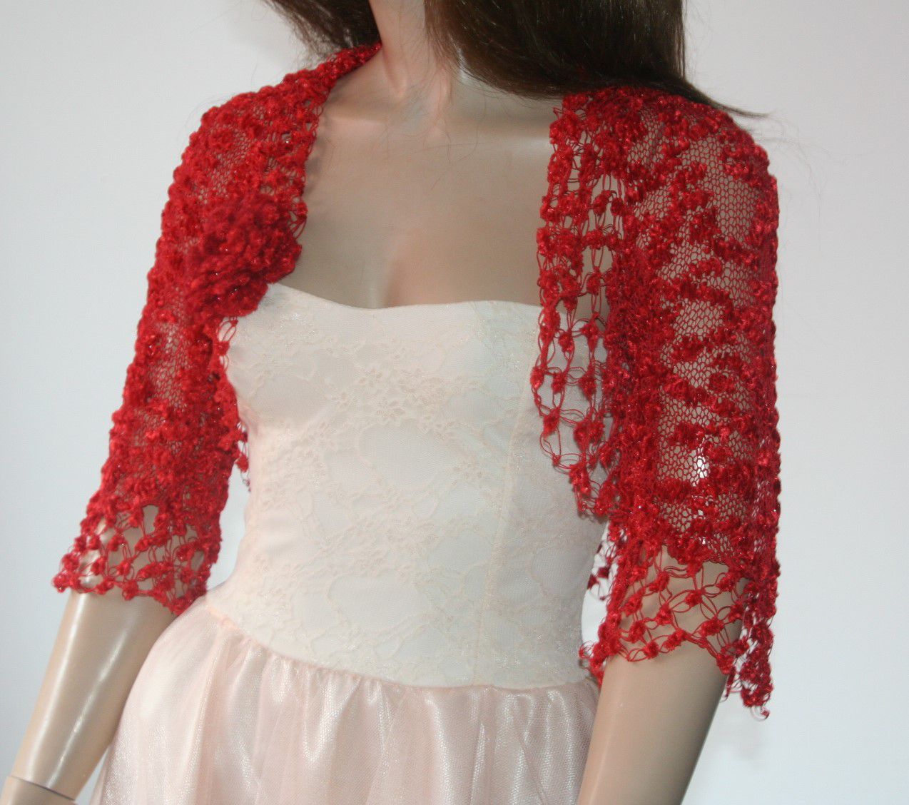 Red Crochet Bolero