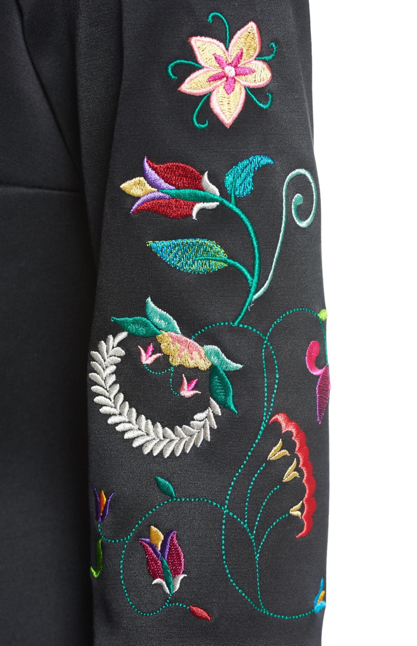 Theo Rose Charm Black Embroidered Dress