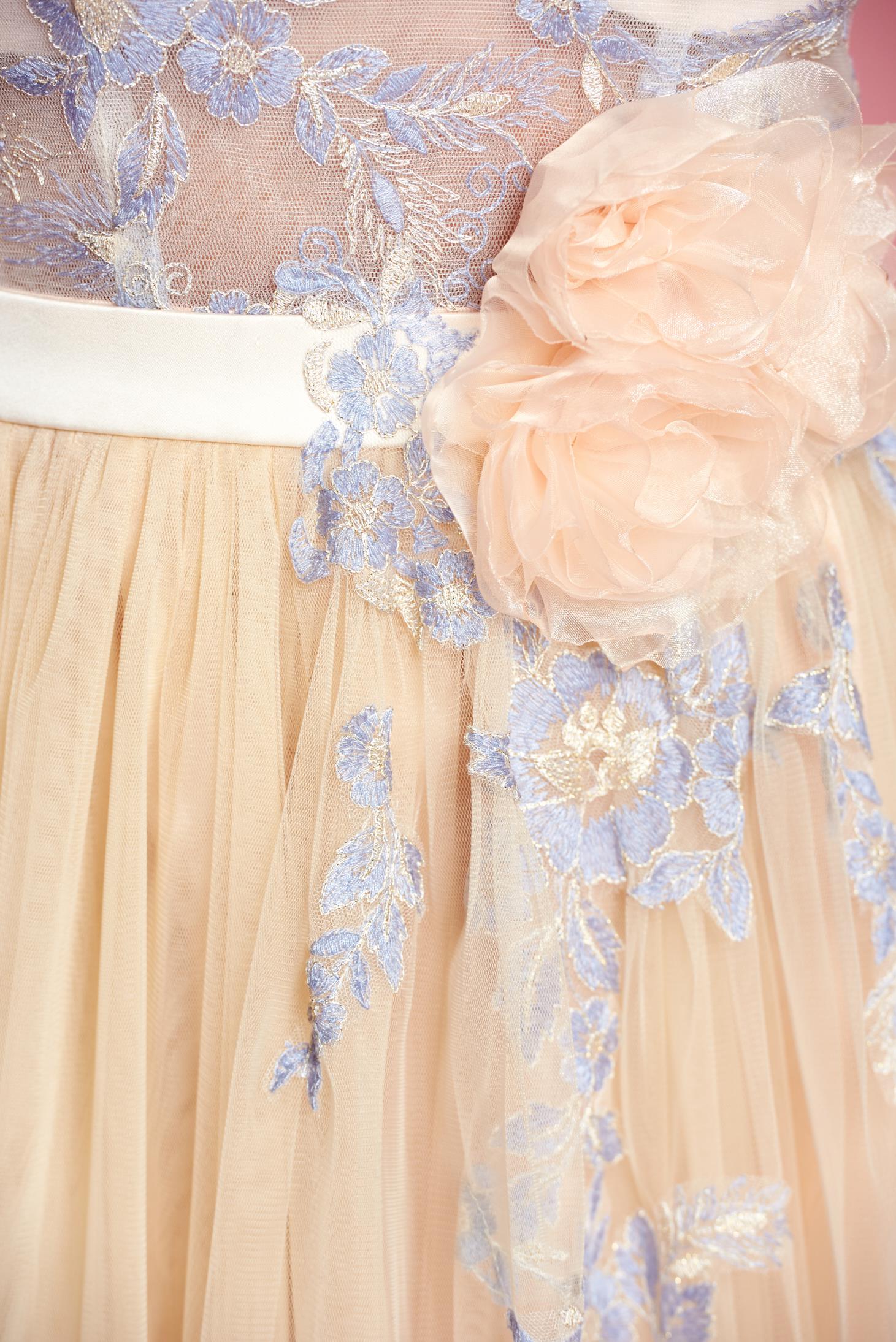 Lightblue Occasional Laced Embroidered Cloche Dress