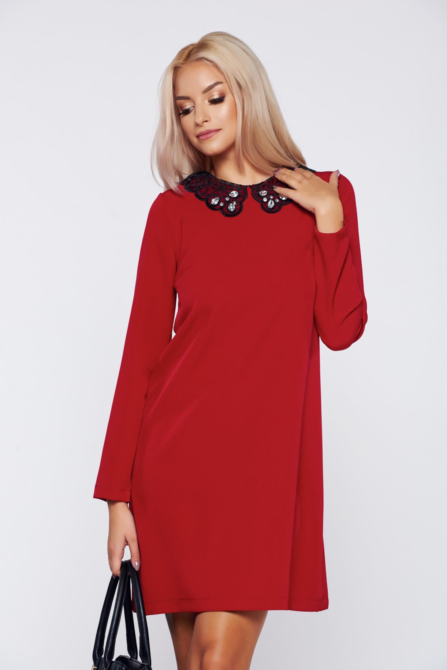 Easy Cut Red Elegant Daily Dress