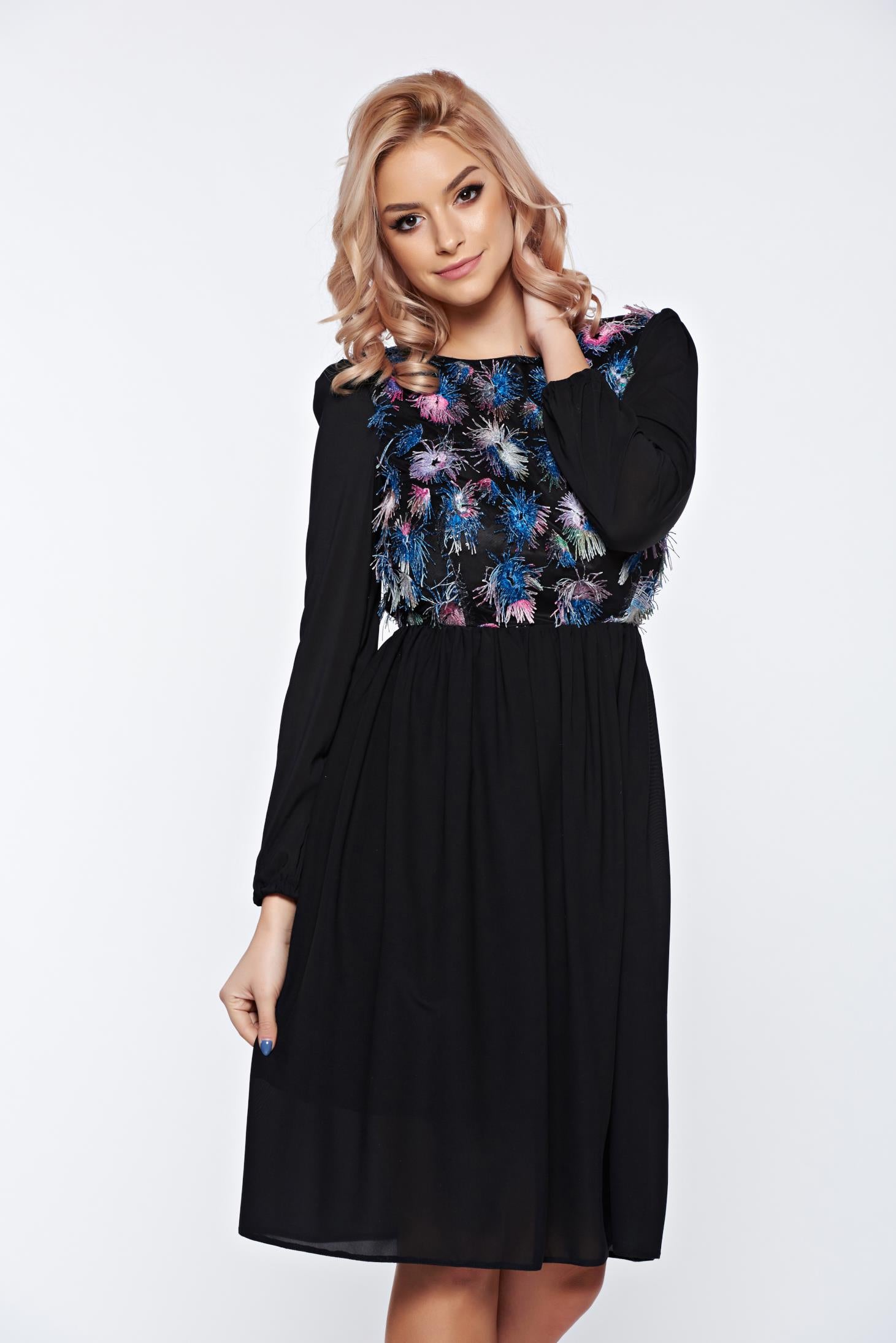 Black Occasional Cloche Bareback Dress