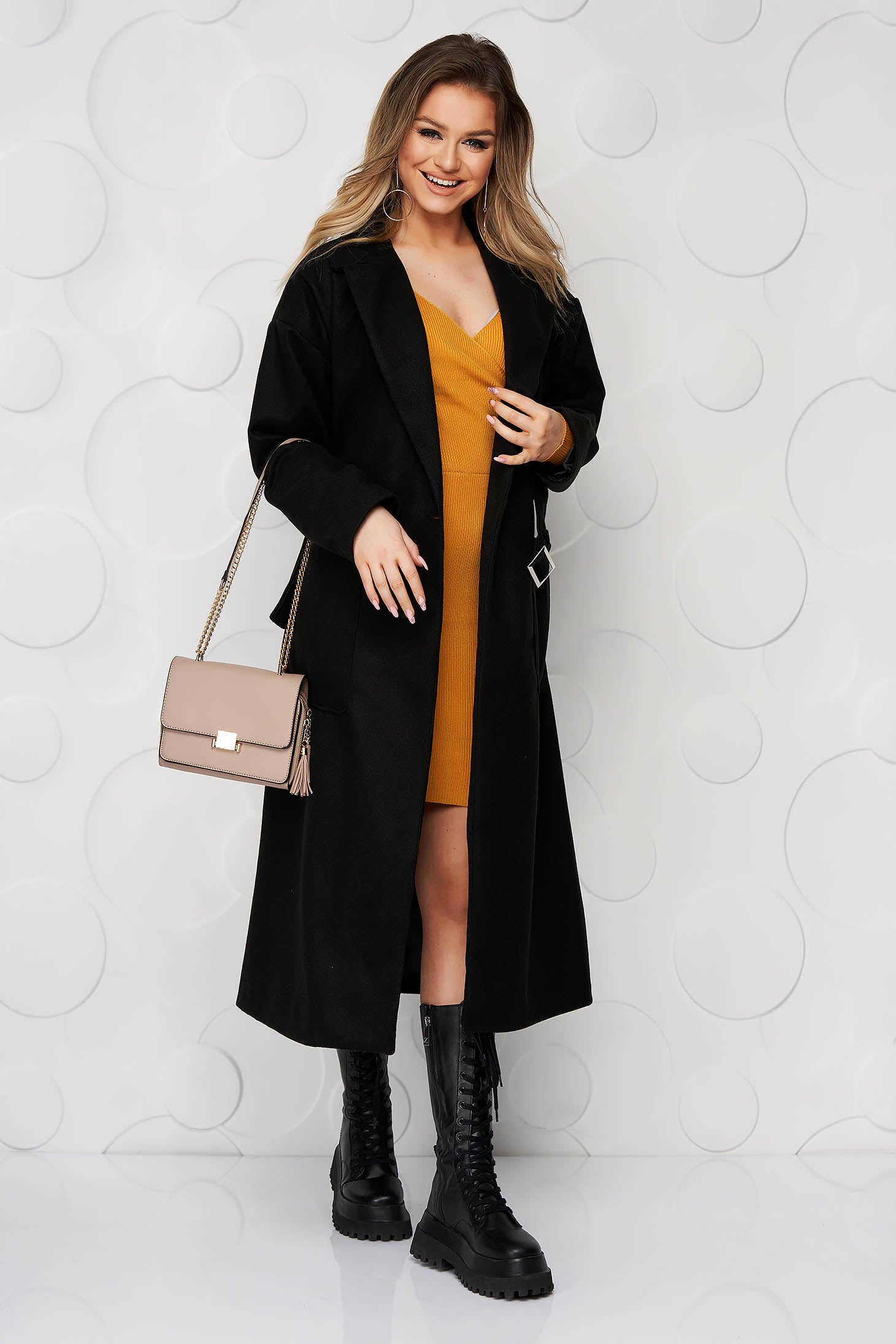 Mustard Dress Knitted From Elastic And Fine Fabric From Striped Fabric Pencil With Lace Details