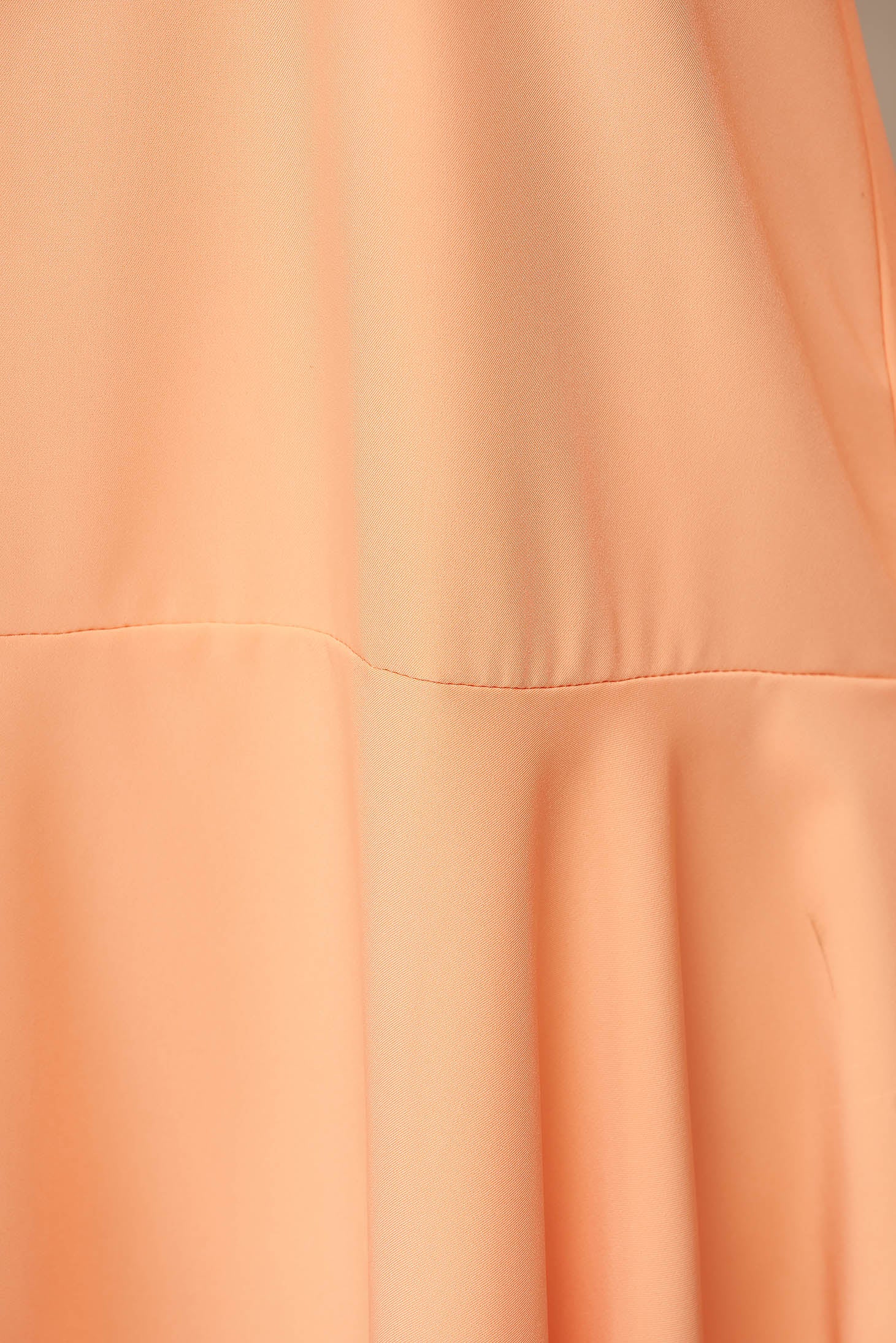 Orange Dress Loose Fit With Ruffle Details With Turtle Neck