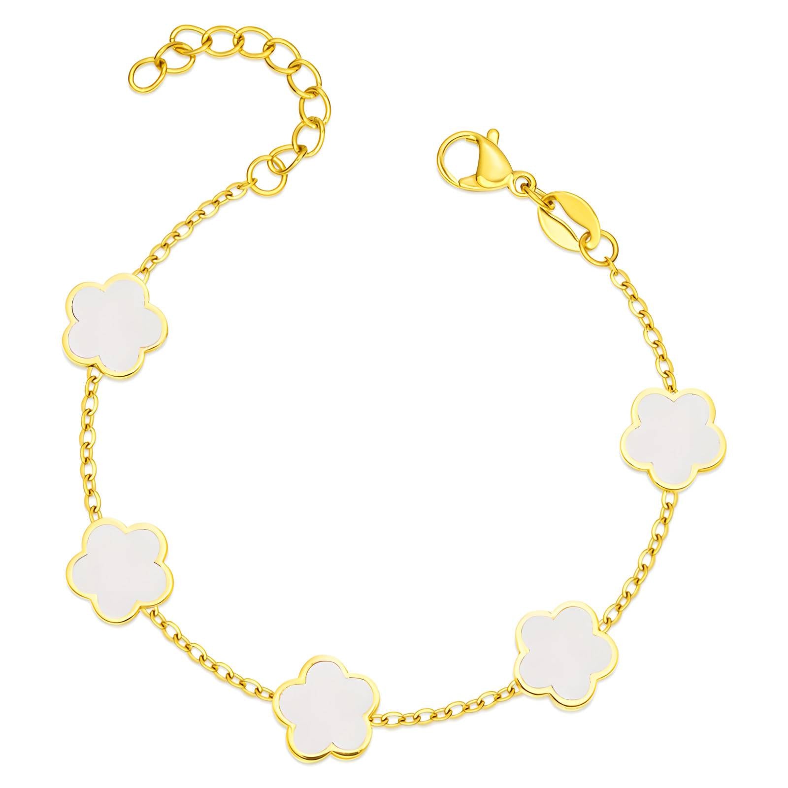 18K Gold Plated Stainless Steel Flower Meadow Bracelet