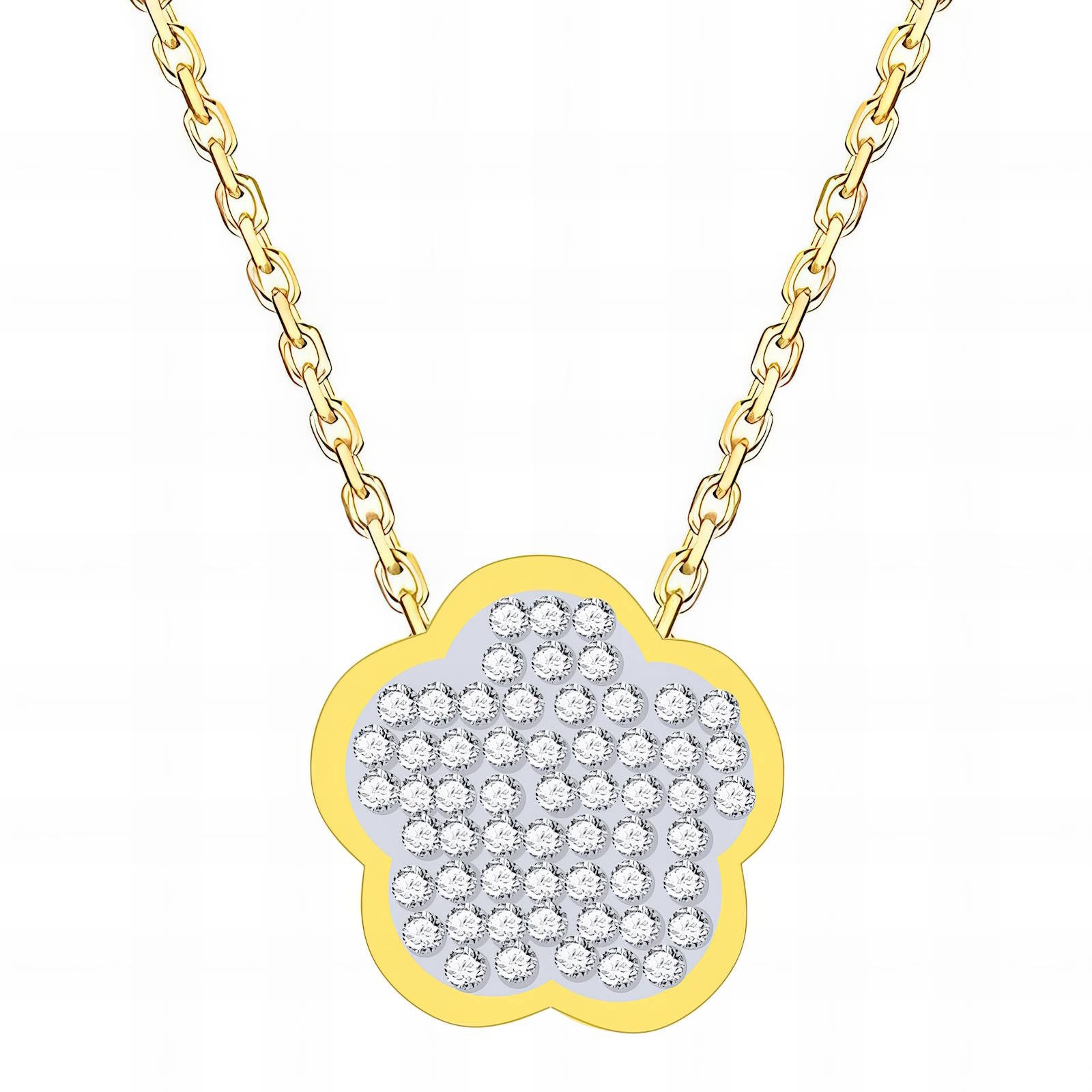 18K Gold Plated Stainless Steel Flower Necklace