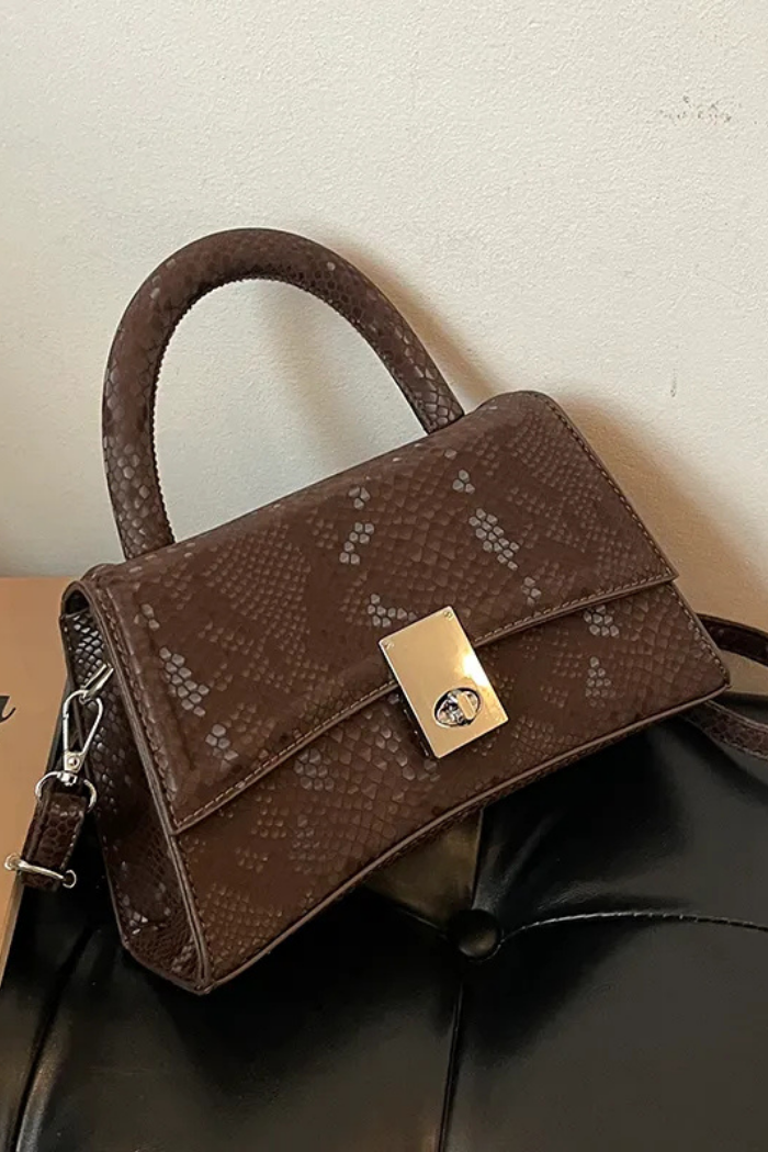 Vintage Hourglass Buckle Mini Top-Handle Shoulder Bag