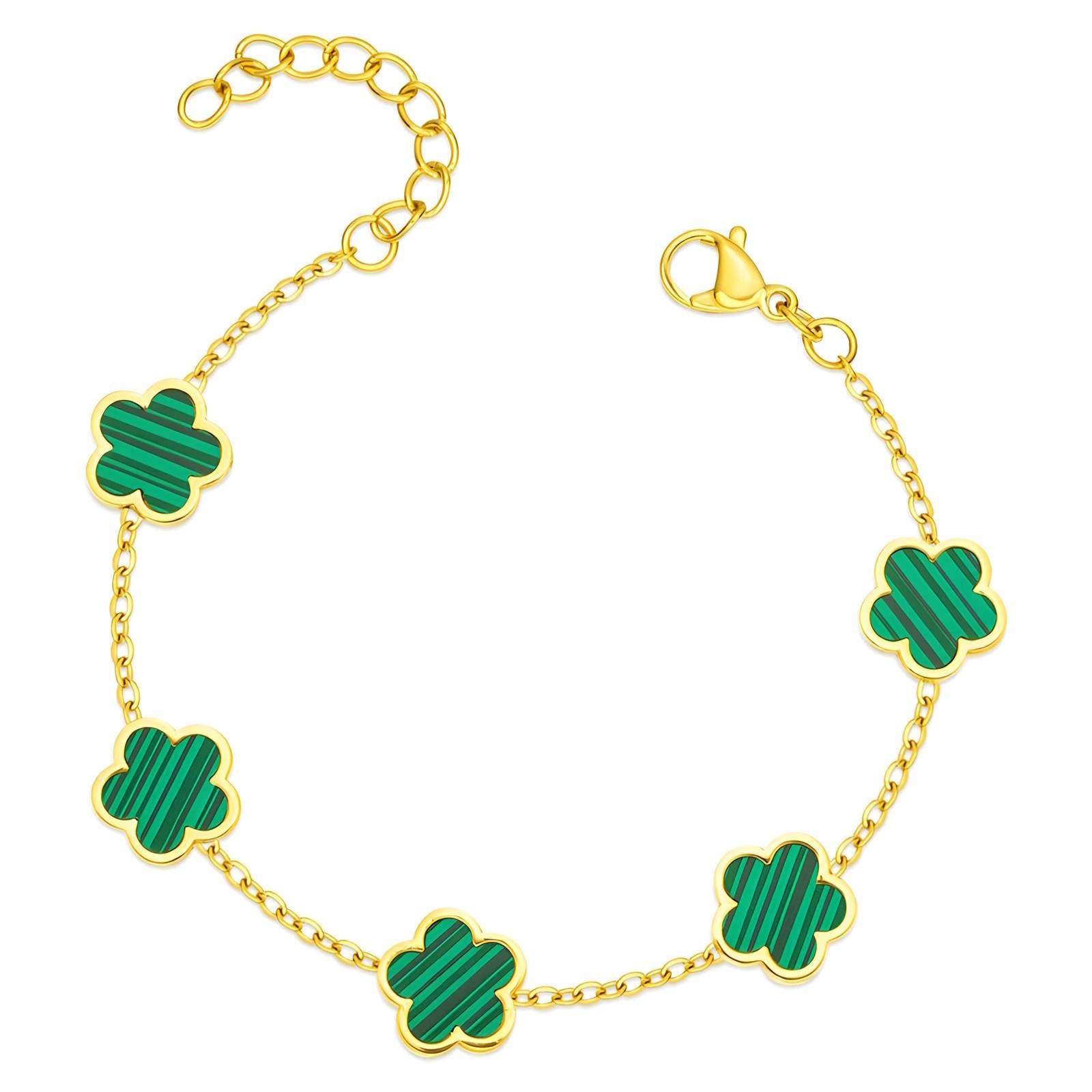 18K Gold Plated Stainless Steel Flowers Bracelet