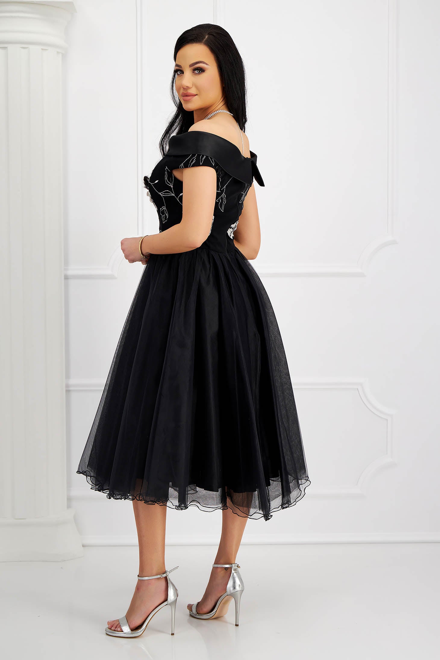 Black Dress Midi Tulle Skirt