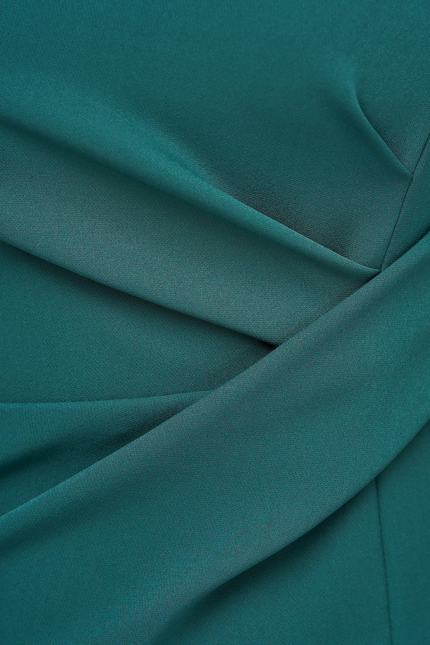 Green Dress Midi Pencil Slightly Elastic Fabric Slit