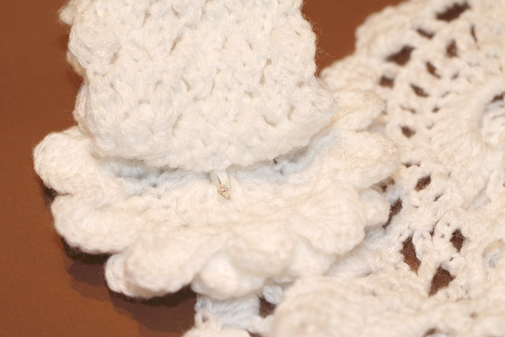White Knitted And Crocheted Shawl