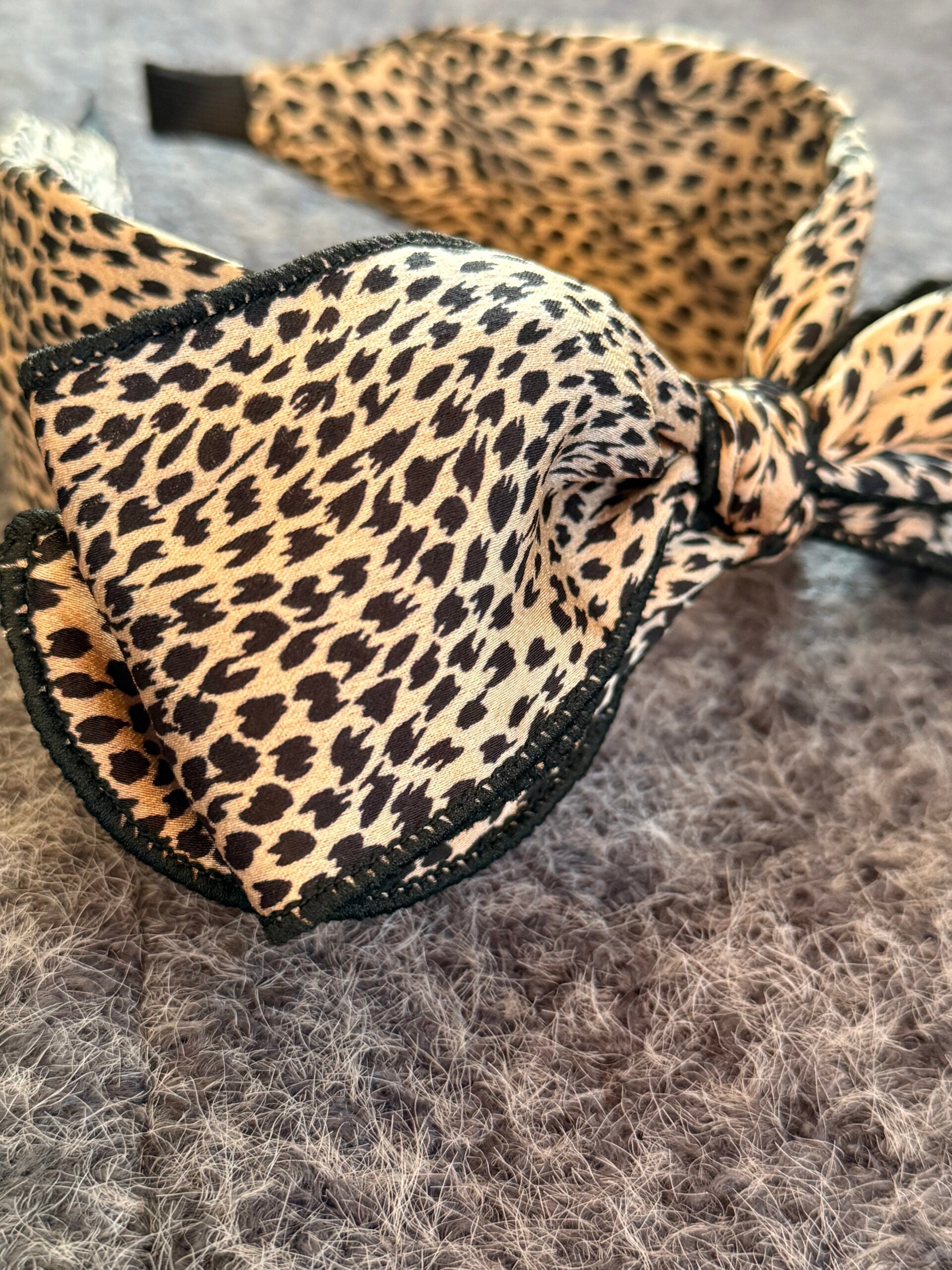 Chic Leopard Brown Print Bow Headband