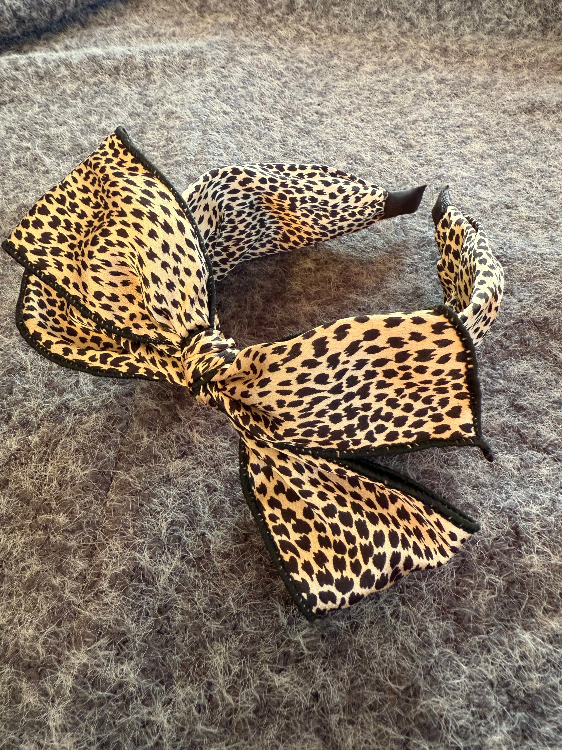 Chic Leopard Brown Print Bow Headband