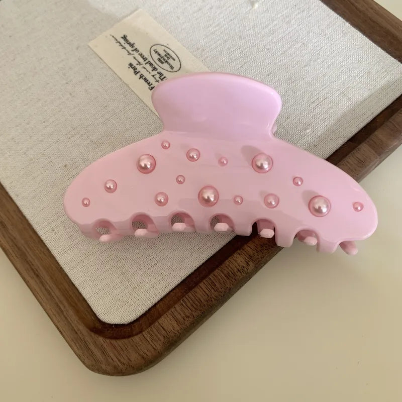 Pearl Bloom Hair Claw Clip – Pink