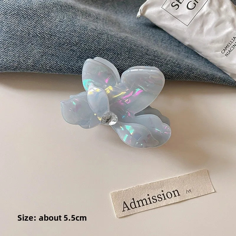 Premium Blossom Hair Claw Clip – Blue