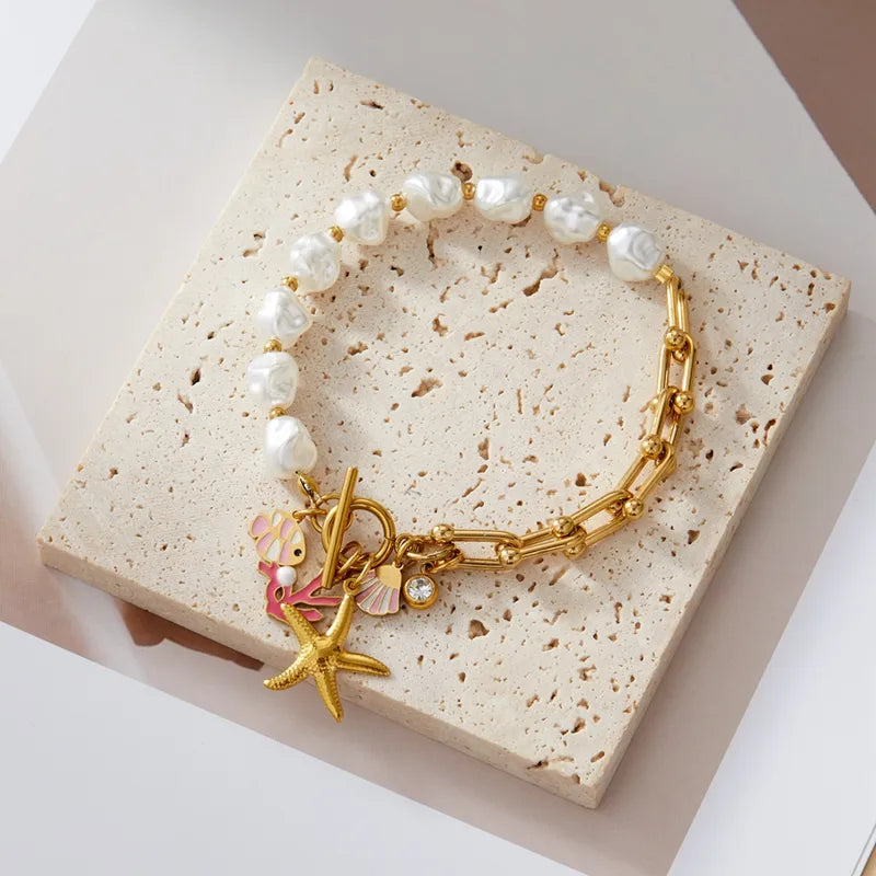 Ocean Charm Bracelet – 18K Gold Plated Stainless Steel