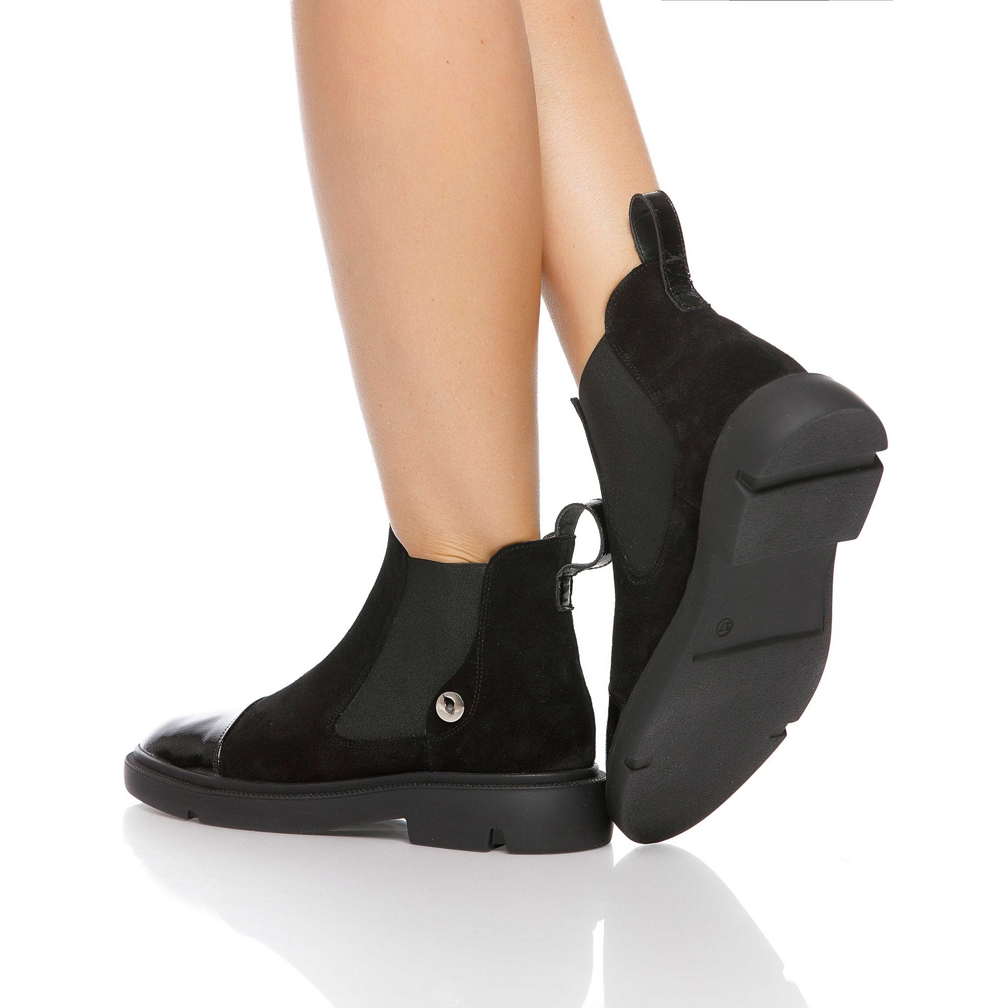 Black Short Boots Natural Suede