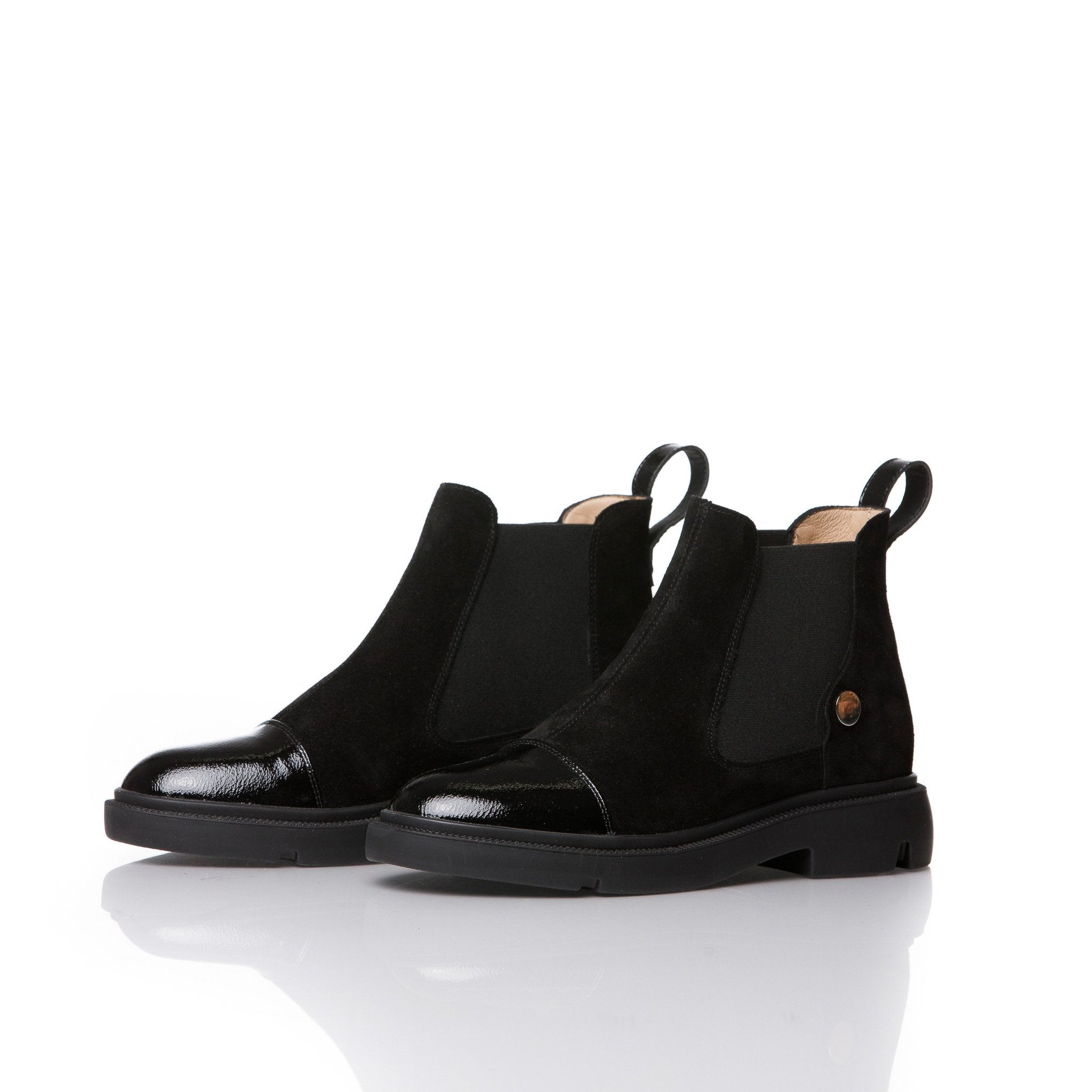 Black Short Boots Natural Suede
