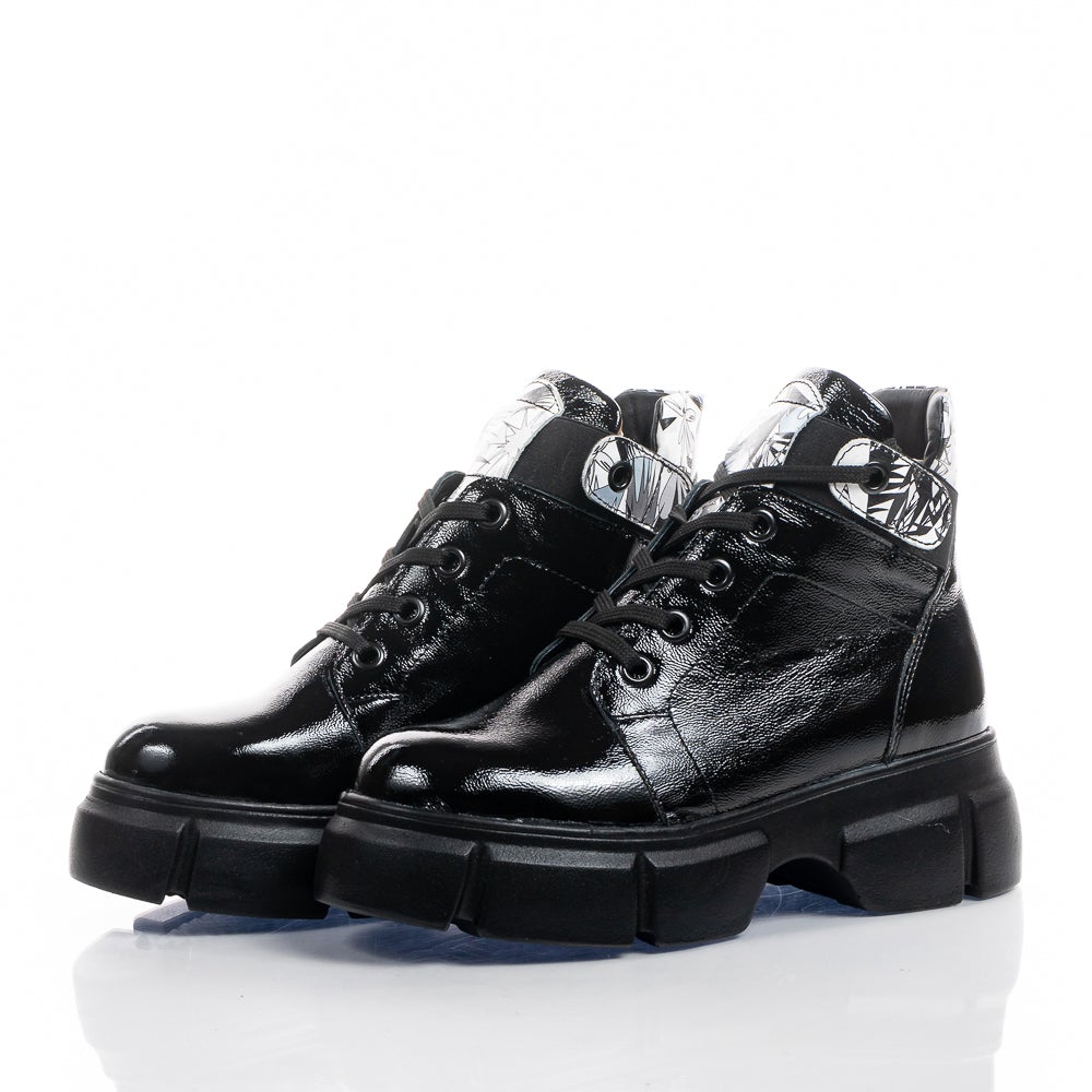 Black Patent Natural Leather Boots