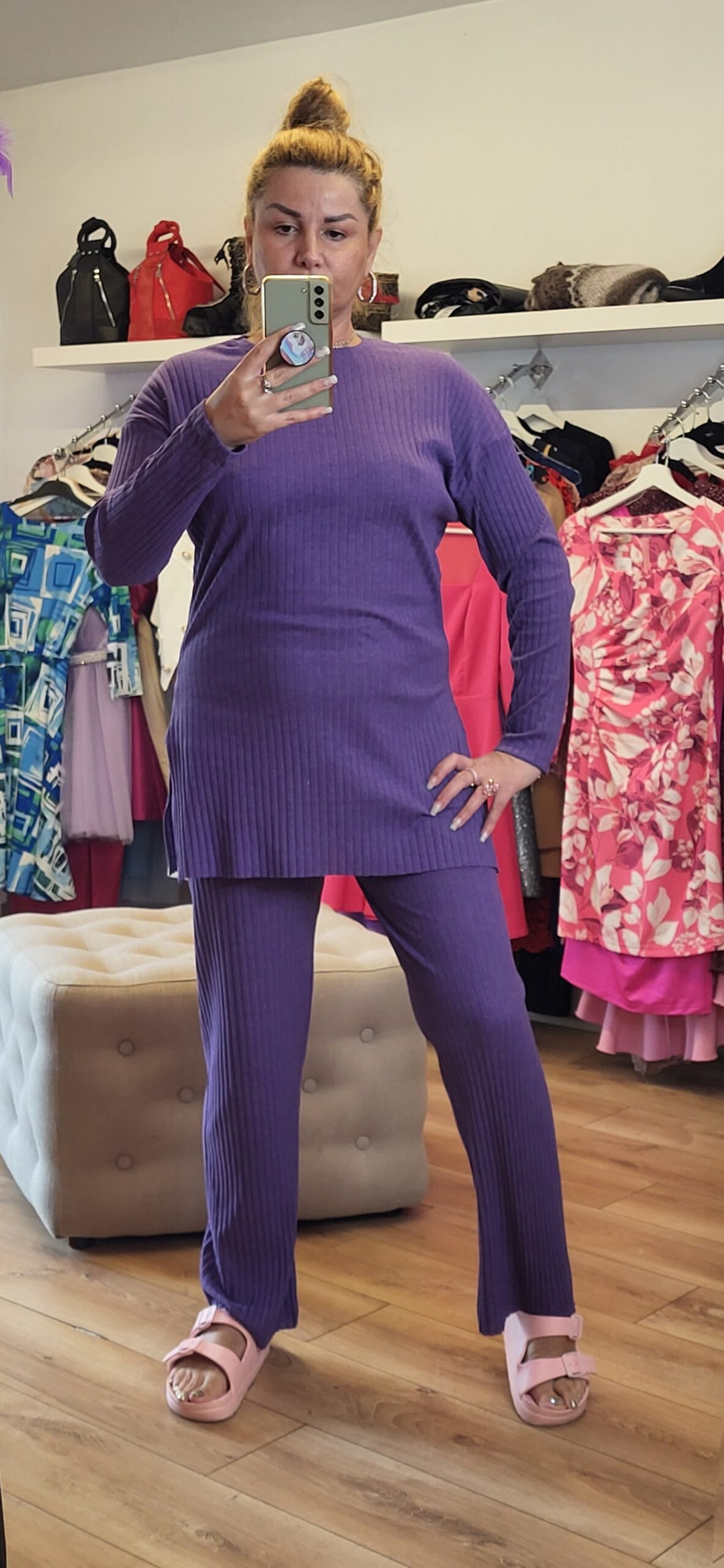 Purple Casual Set Two Piece