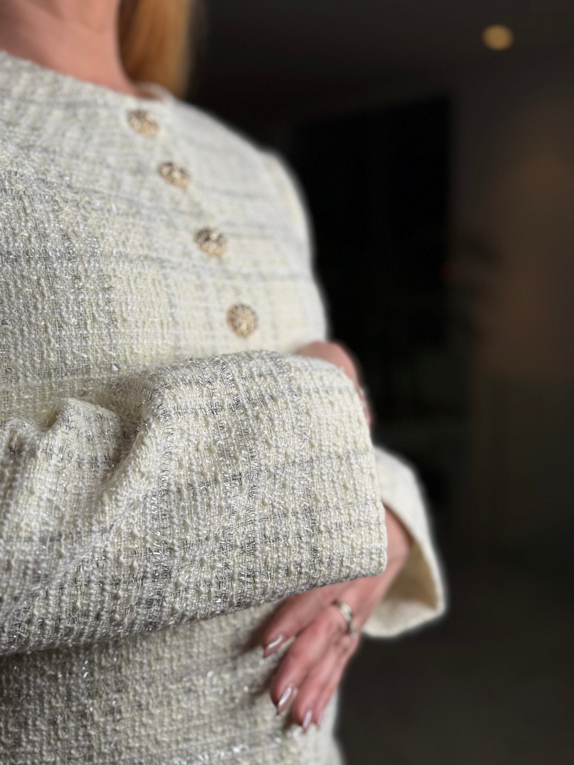 White Elegant Tweed Set
