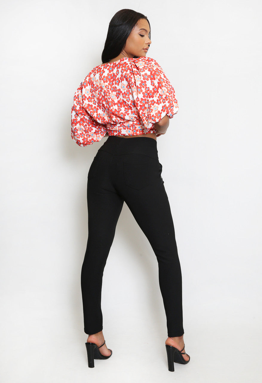 High Waist Visible Seam Jeggings