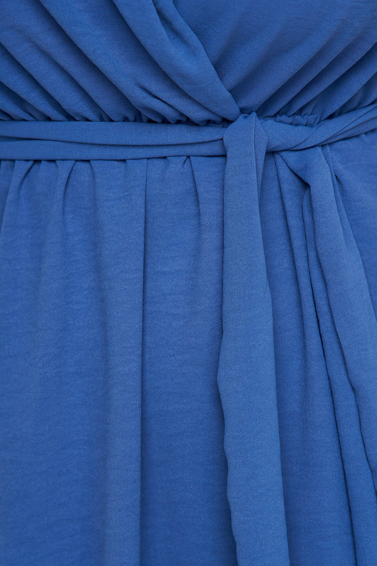 Lightblue Dress Midi Asymmetrical Cloche With Elastic Waist Airy Fabric.