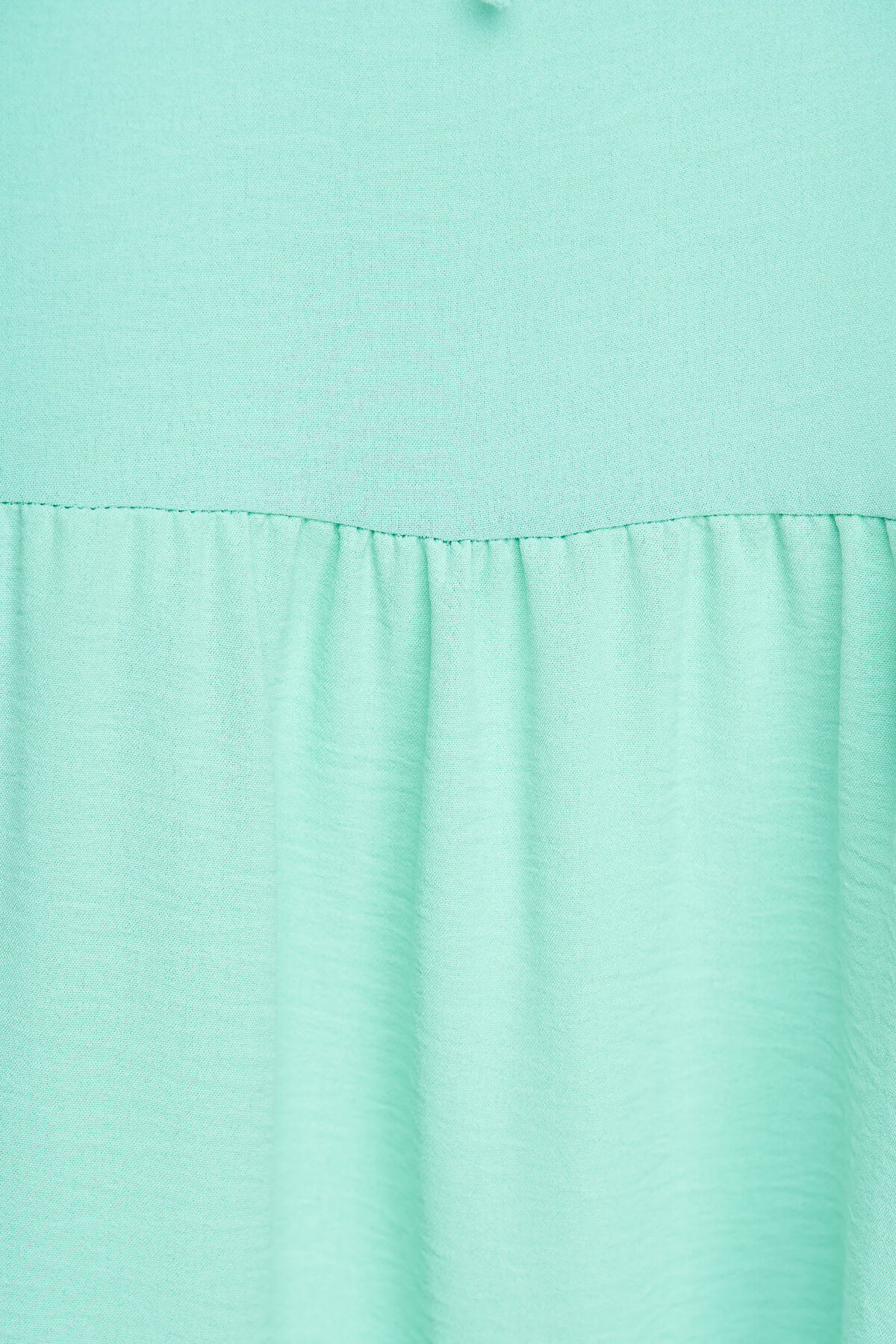 Mint Dress Midi Loose Fit Airy Fabric With Ruffle Details