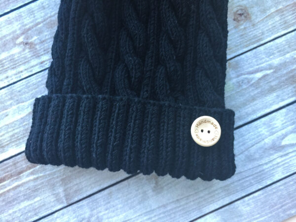Black Fur Pom Pom Hat