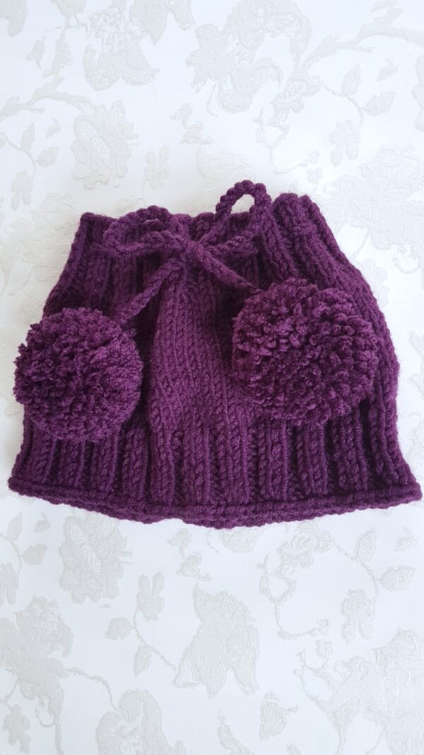 Hand Knitted Dark Violet Warmer