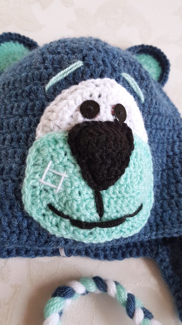 Hand Crocheted Bear Hat