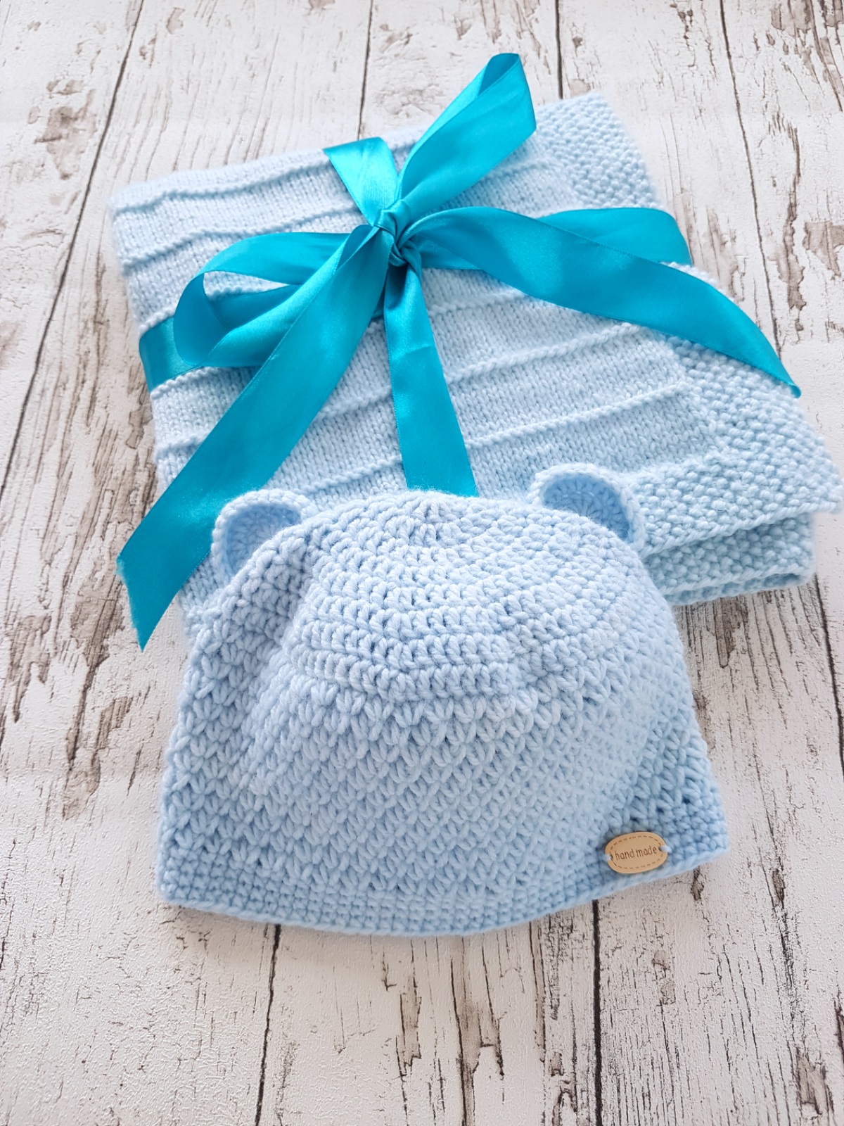 Crochet Blue Little Bear Hat