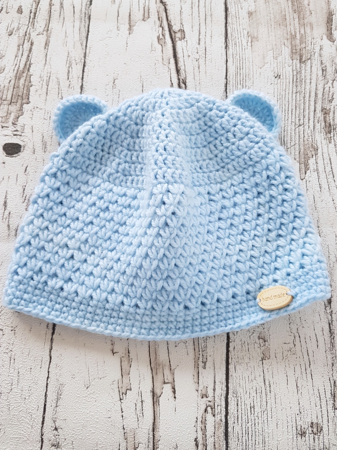 Crochet Blue Little Bear Hat