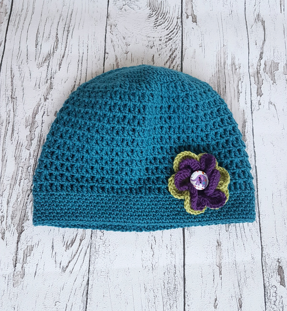 Elegant Crochet Blue Hat