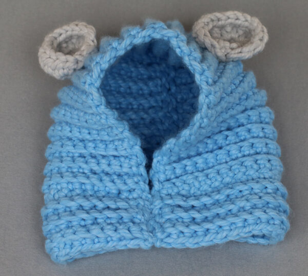 Knitted Hat With Neck Light Blue