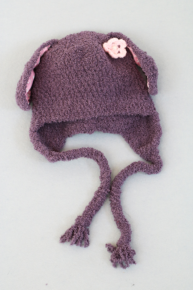 Crochet Hat Plum Bunny
