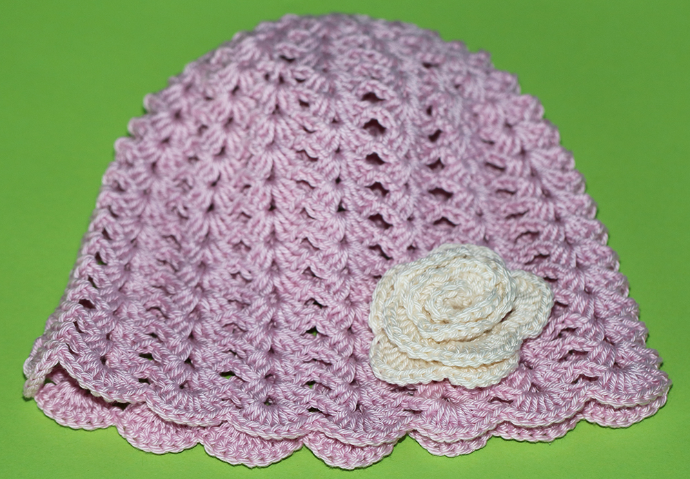 Crochet Hat White Flower