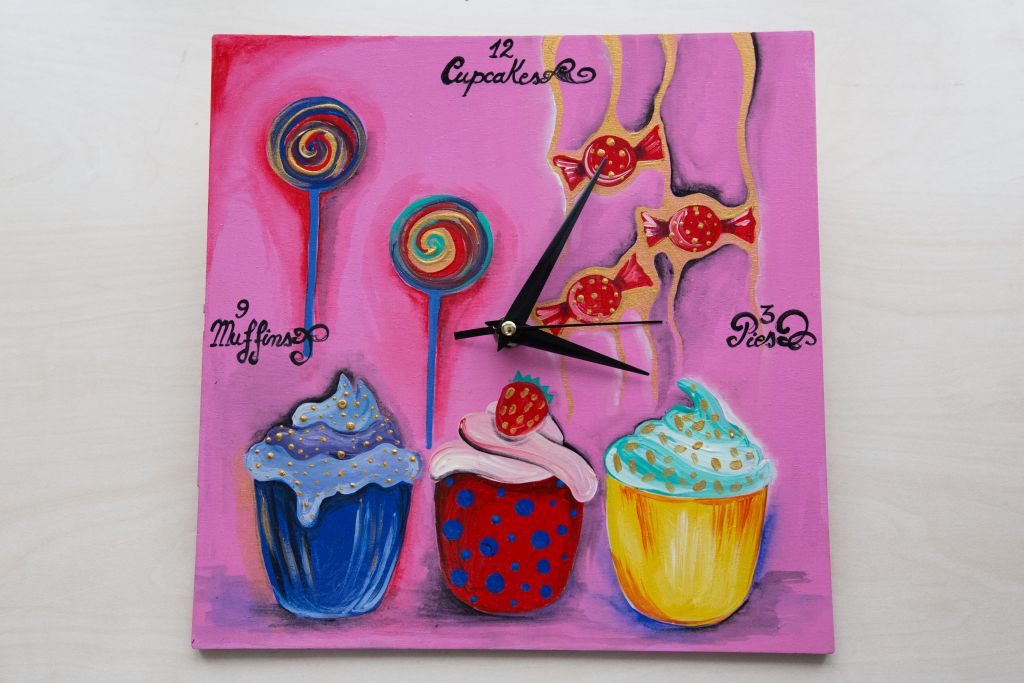 Cute Sweets Painted Clock
