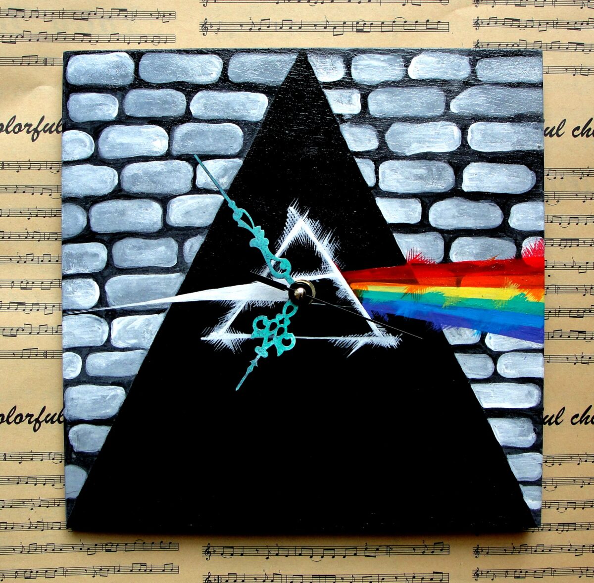 Pink Floyd Painted Clock