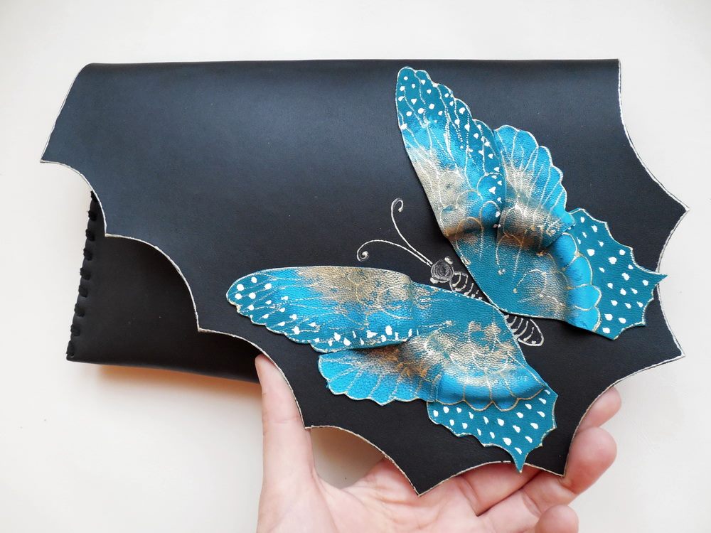 Turquoise Butterfly Clutch