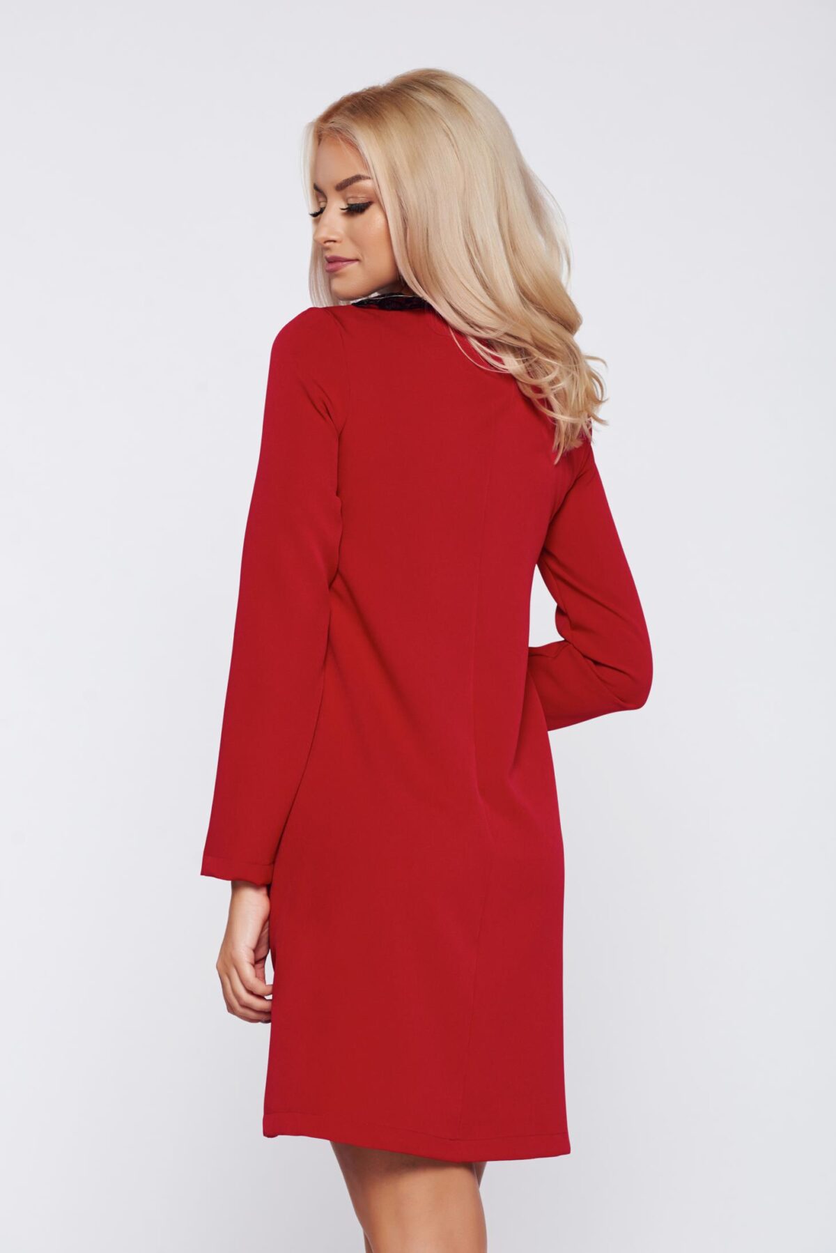 Easy Cut Red Elegant Daily Dress