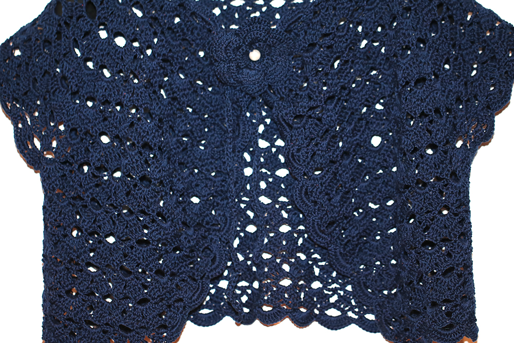 Dark Blue Crochet Bolero