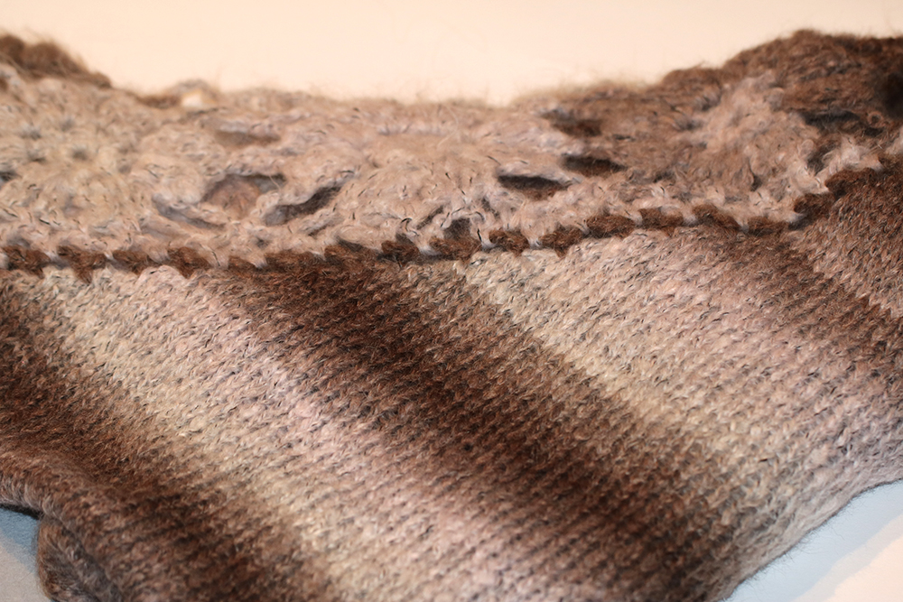 Brown Nuances Knitted And Crocheted Shawl