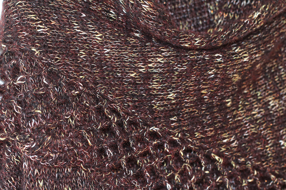 Glitter Brown Knitted And Crocheted Shawl