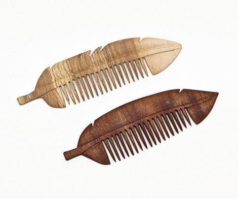 Handmade Dark Feather Comb